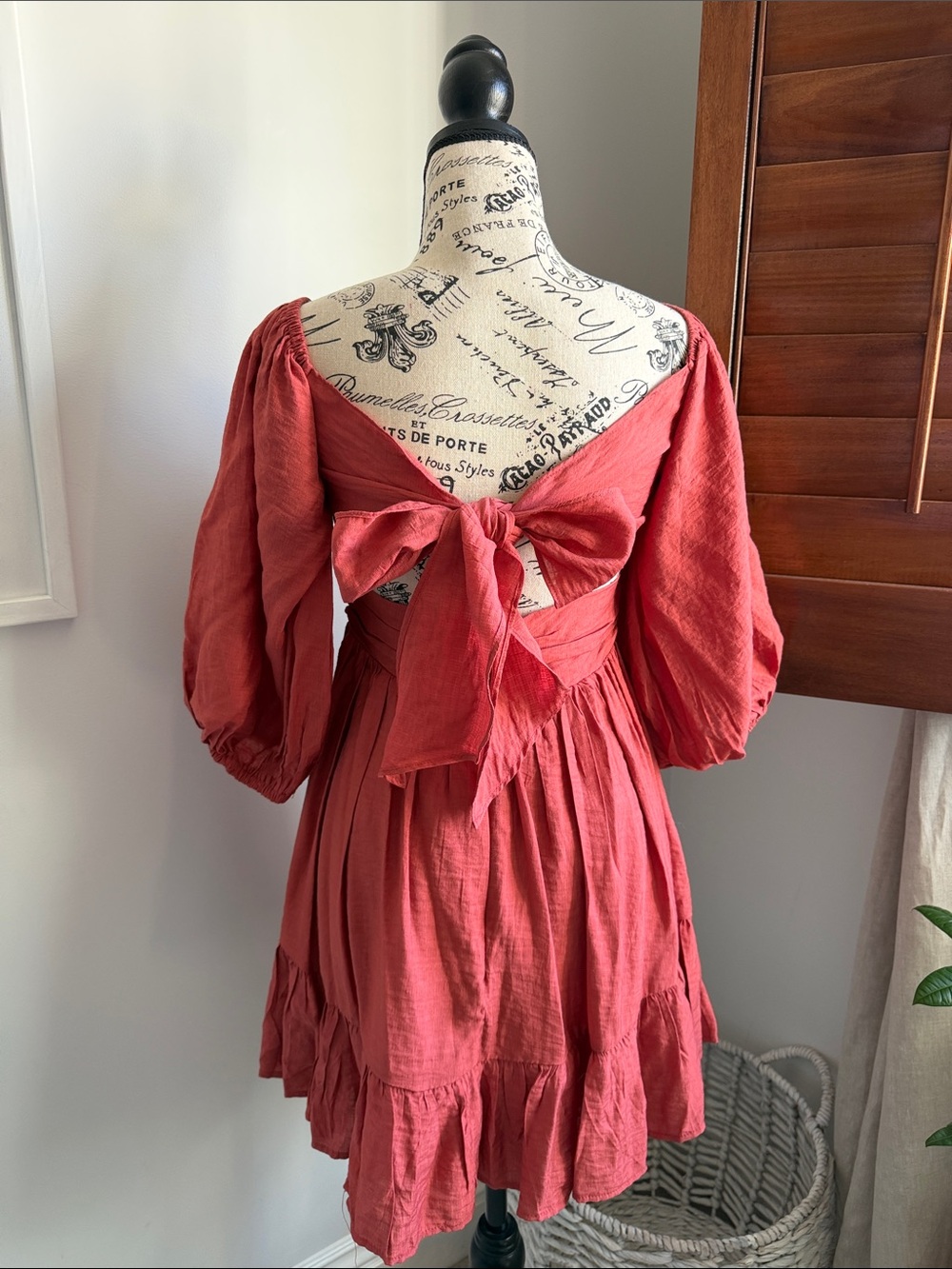 Hello Molly Tie-Back Puff Sleeve Dress
